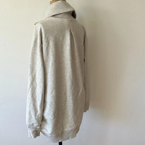 Free Poeple Movement sz L Baseline Zip Up Jacket Oatmilk zip front sweatshirt - Picture 4 of 11